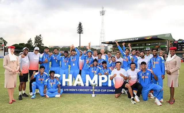 India cricket team celebrating their win