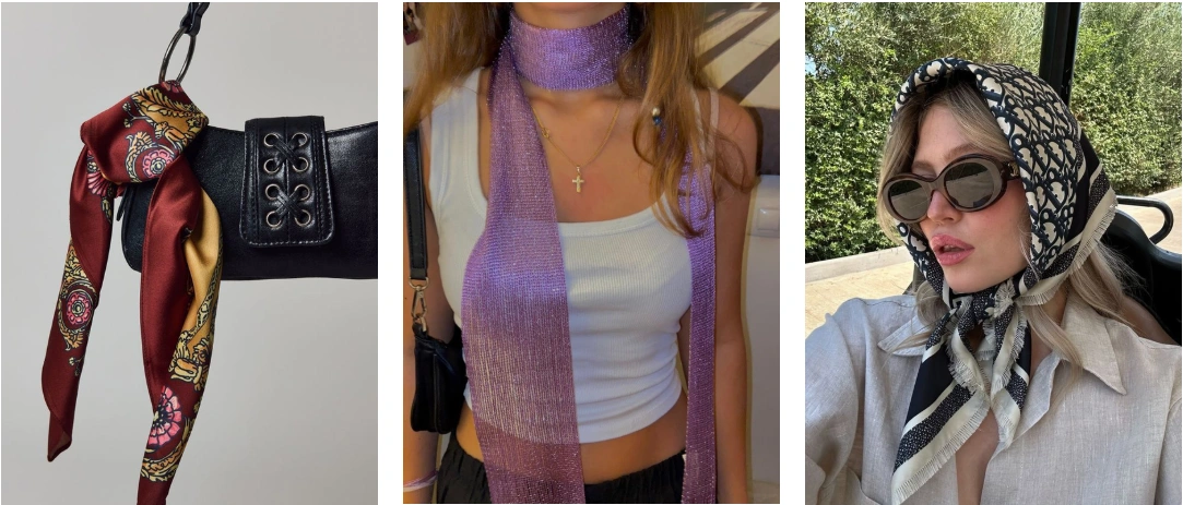 Y2K Logo Hairbands & Skinny Scarves