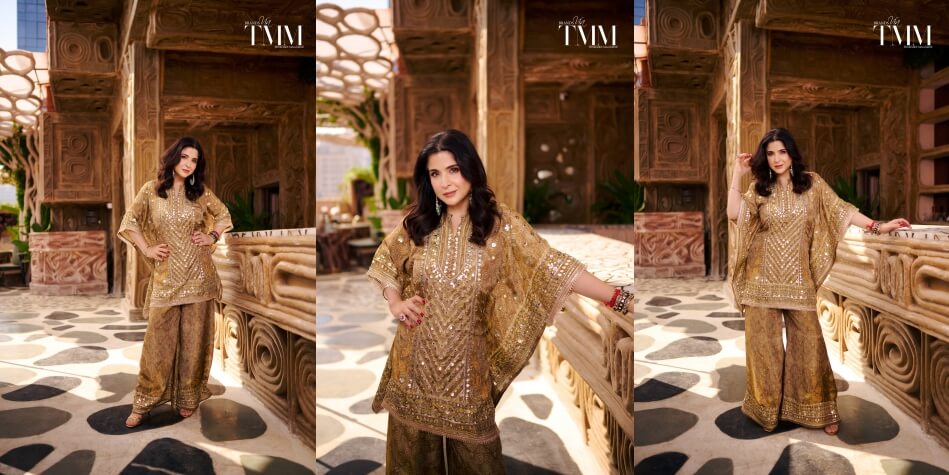 Maheep Kapoor Golden Dress
