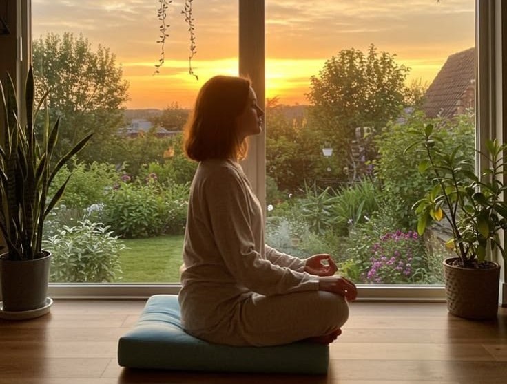 A woman doing yoga