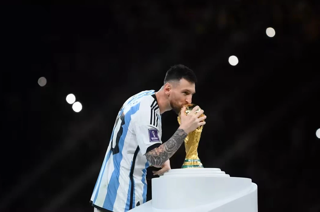 Messi winning the world cup