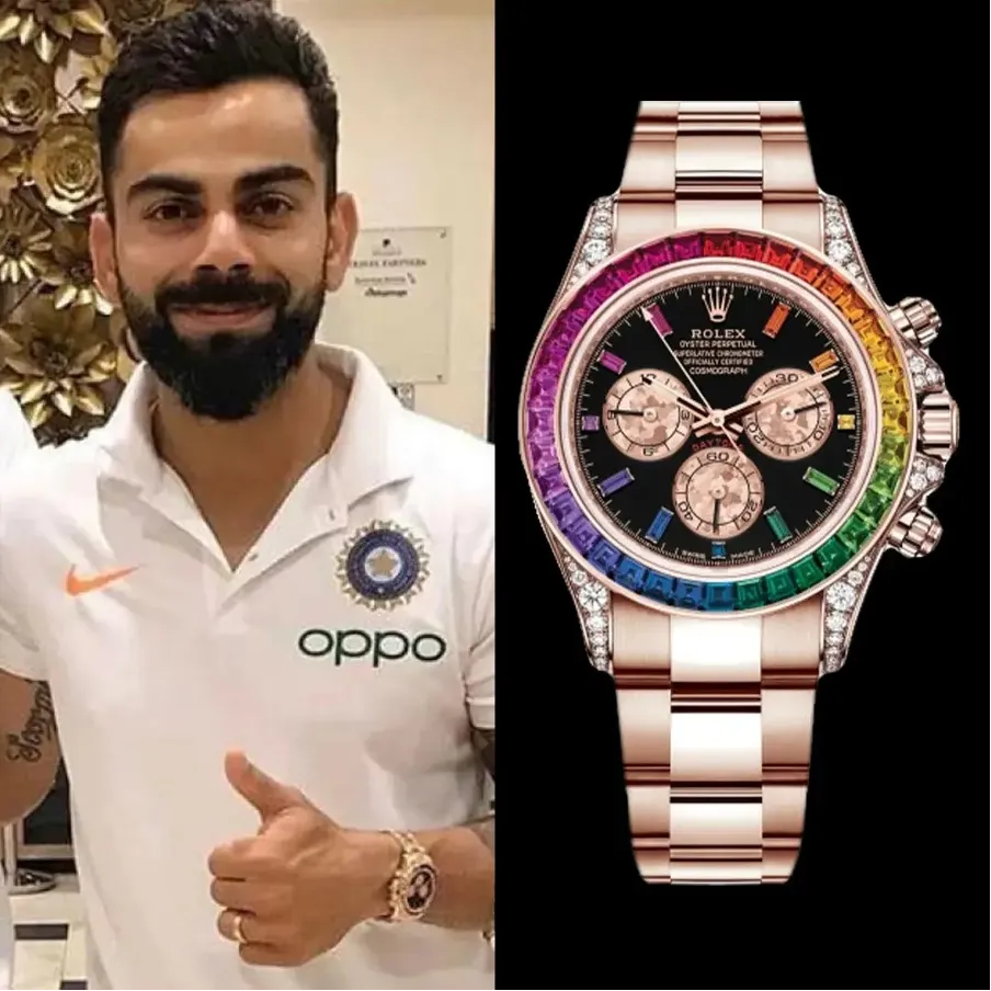 Virat Kohli and the Rolex Daytona Rainbow in Everose Gold