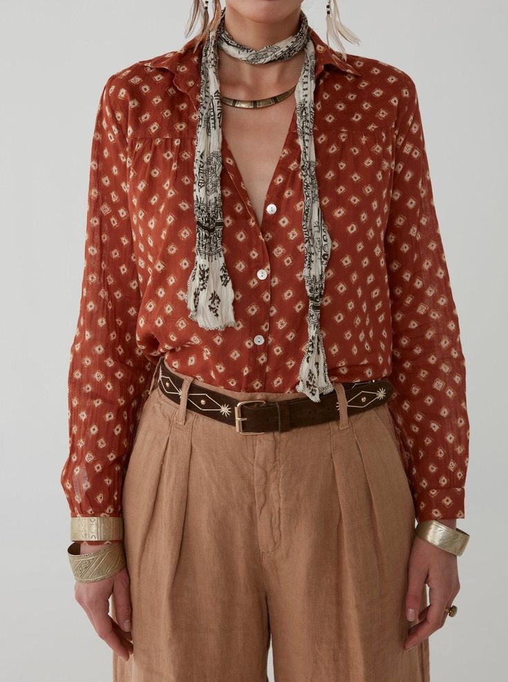 Chanderi shirt with trousers