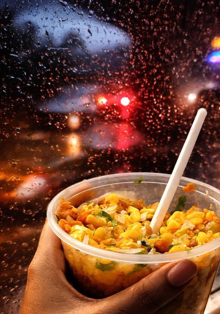 the cozy vibes of a rainy evening with delicious Indian street chaat